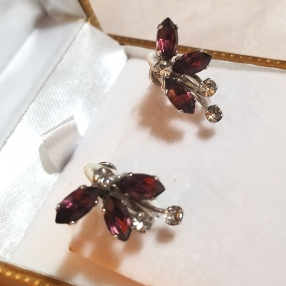 VanDell Sterling Crystal Earrings ~ Rare Vintage - Picture 3 of 7